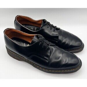 Vintage Dr. Martens Oxfords Shelly's London Black DM Raiders Made in UK Sz. 10